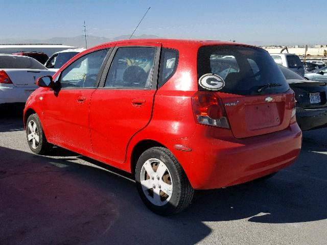 KL1TD66627B785420 - 2007 CHEVROLET AVEO BASE Կարմիր լուսանկար 3