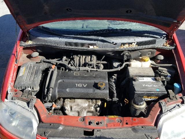 KL1TD66627B785420 - 2007 CHEVROLET AVEO BASE Կարմիր լուսանկար 7