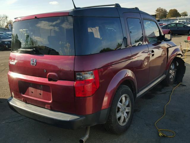 5J6YH28748L009054 - 2008 HONDA ELEMENT EX RED photo 4