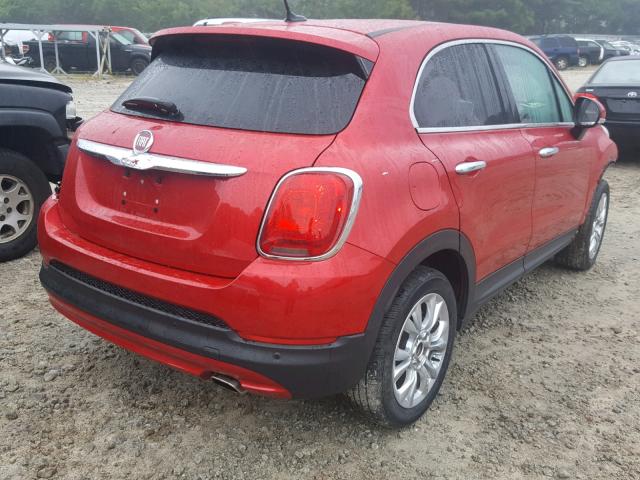 ZFBCFXDT9GP368206 - 2016 FIAT 500X LOUNG RED photo 4