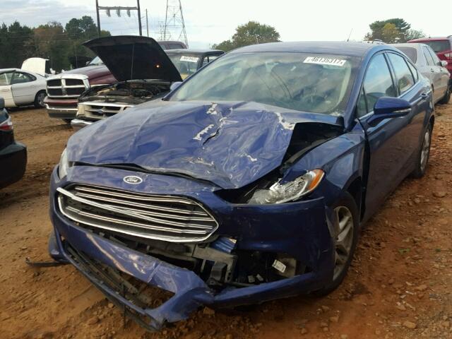 1FA6P0H70E5351255 - 2014 FORD FUSION SE BLUE photo 2