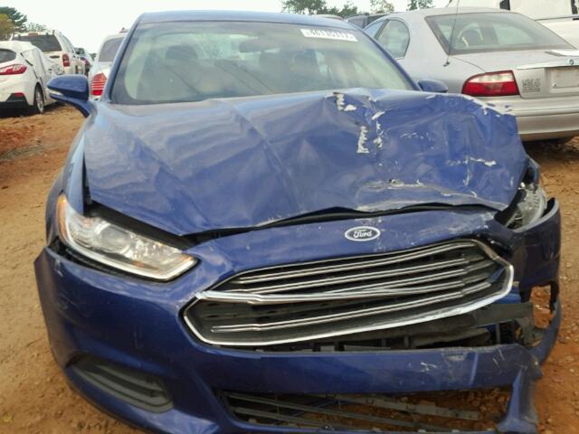 1FA6P0H70E5351255 - 2014 FORD FUSION SE BLUE photo 9