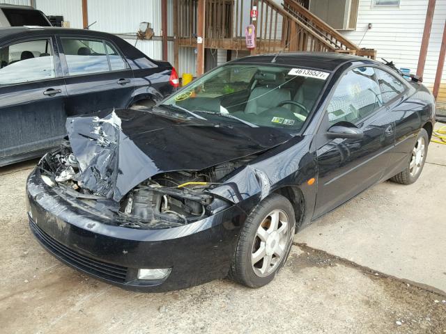 1ZWHT61L425616059 - 2002 MERCURY COUGAR V6 BLACK photo 2