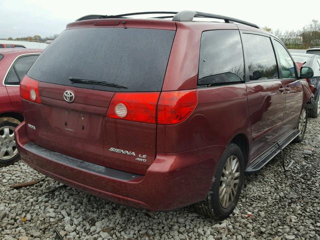 5TDBK23C99S025140 - 2009 TOYOTA SIENNA LE MAROON photo 4