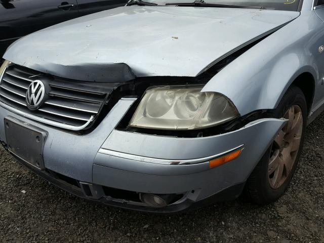 WVWTH63BX3P256101 - 2003 VOLKSWAGEN PASSAT GLX BLUE photo 9