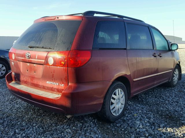 5TDZK23C67S077028 - 2007 TOYOTA SIENNA CE BURGUNDY photo 4