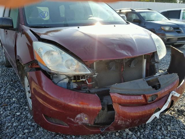 5TDZK23C67S077028 - 2007 TOYOTA SIENNA CE BURGUNDY photo 9