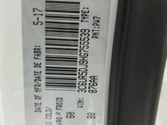 3C6UR5DJ9HG755539 - 2017 RAM 2500 SLT WHITE photo 10