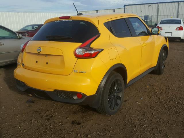 JN8AF5MV5FT557715 - 2015 NISSAN JUKE S YELLOW photo 4