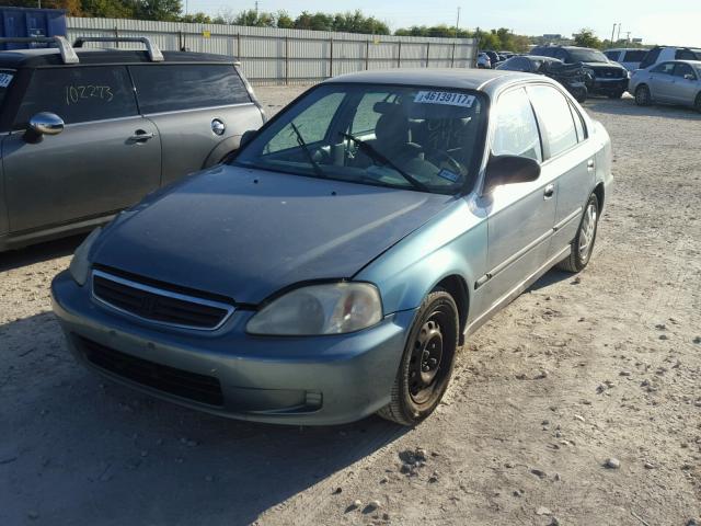 1HGEJ6578YL011948 - 2000 HONDA CIVIC LX BLUE photo 2