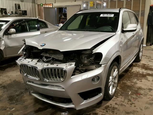 5UXWX7C51BL735494 - 2011 BMW X3 XDRIVE3 SILVER photo 2