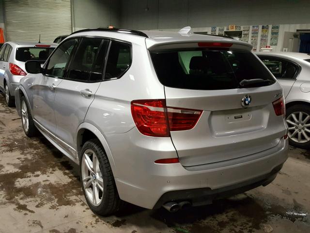 5UXWX7C51BL735494 - 2011 BMW X3 XDRIVE3 SILVER photo 3