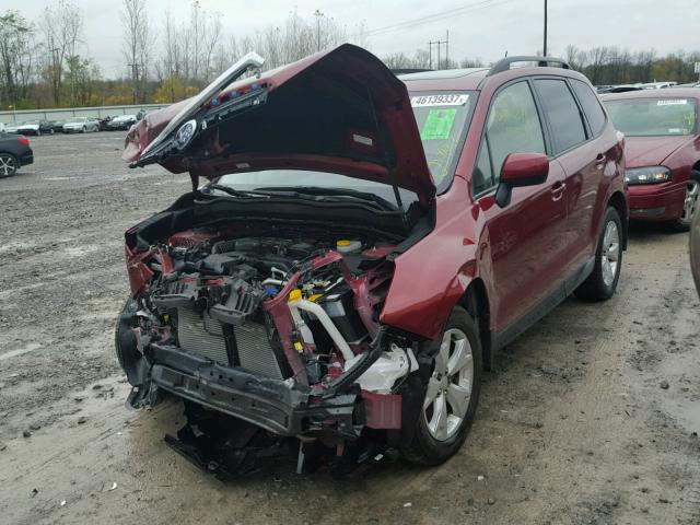 JF2SJADC9FH583700 - 2015 SUBARU FORESTER 2 RED photo 2