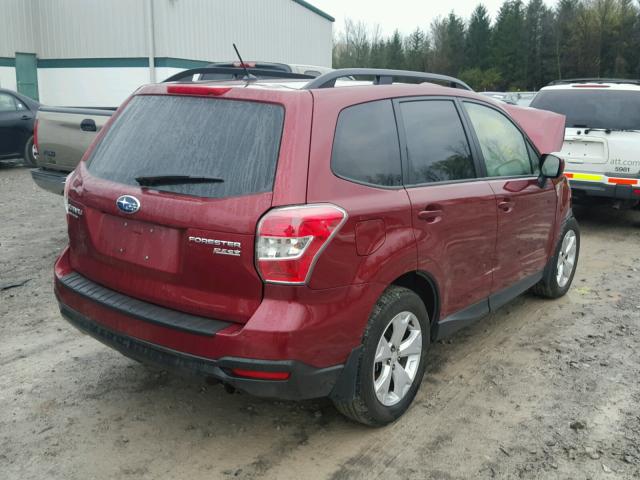 JF2SJADC9FH583700 - 2015 SUBARU FORESTER 2 RED photo 4