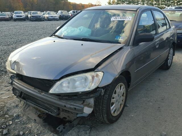 2HGES16525H587301 - 2005 HONDA CIVIC LX GRAY photo 2