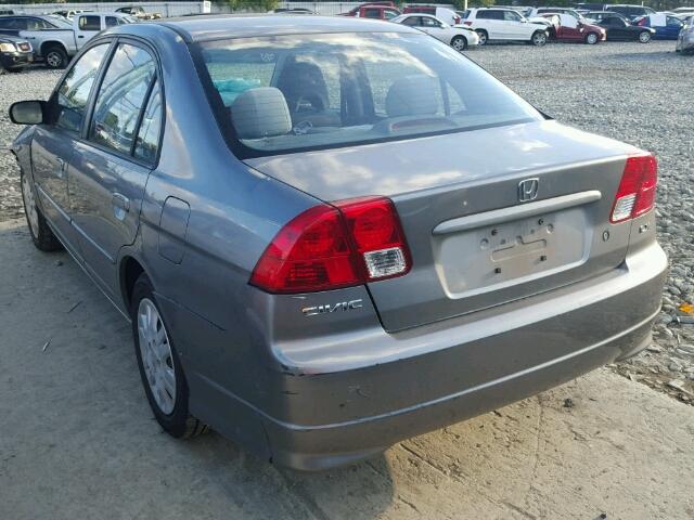 2HGES16525H587301 - 2005 HONDA CIVIC LX GRAY photo 3