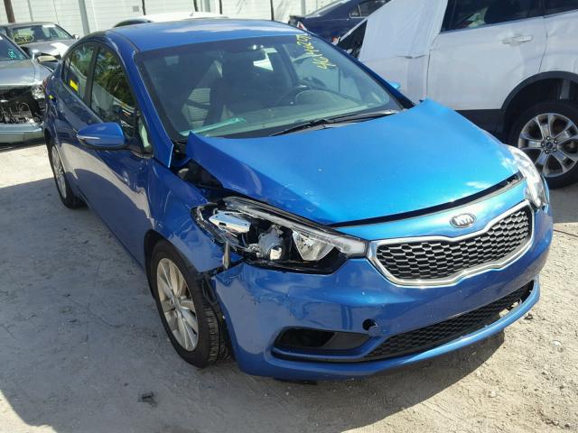 KNAFX4A83F5364648 - 2015 KIA FORTE EX BLUE photo 1