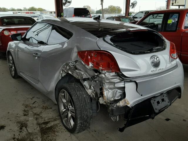 KMHTC6AD8CU066829 - 2012 HYUNDAI VELOSTER B SILVER photo 3