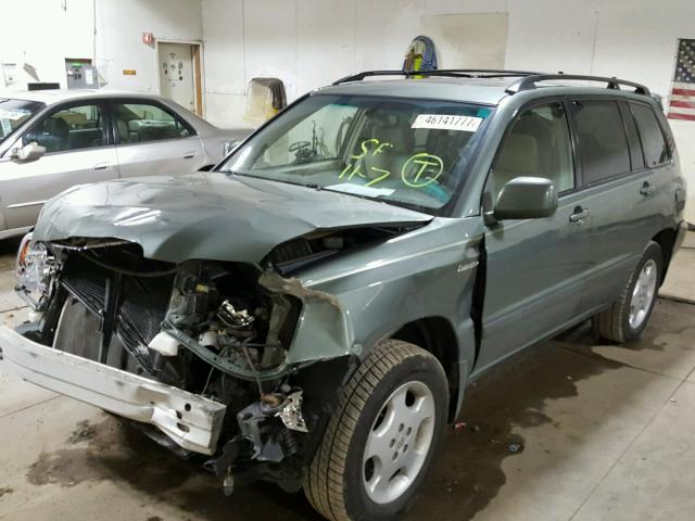 JTEEP21A250106604 - 2005 TOYOTA HIGHLANDER GREEN photo 2