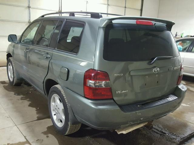 JTEEP21A250106604 - 2005 TOYOTA HIGHLANDER GREEN photo 3