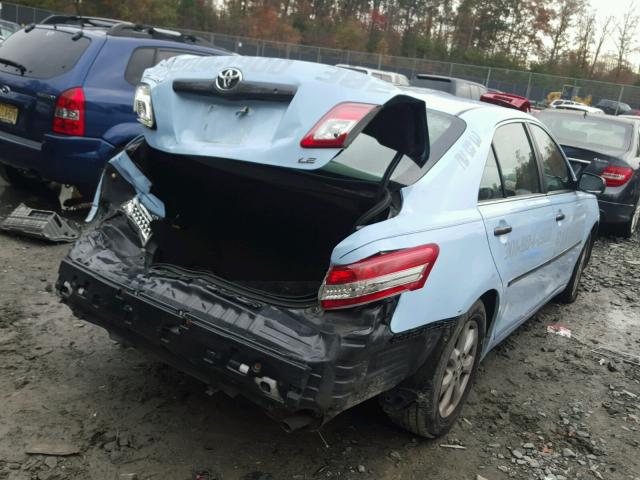 4T1BF3EKXBU181022 - 2011 TOYOTA CAMRY BASE BLUE photo 4