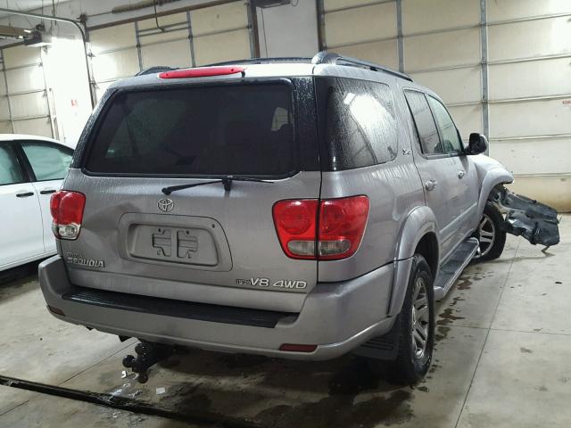 5TDBT44A56S266193 - 2006 TOYOTA SEQUOIA SR SILVER photo 4