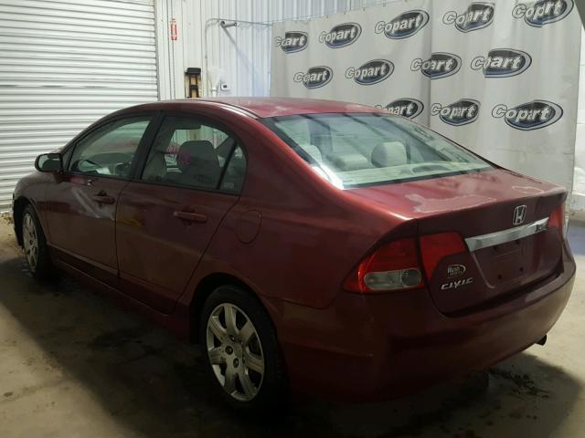 2HGFA16549H545533 - 2009 HONDA CIVIC LX BURGUNDY photo 3