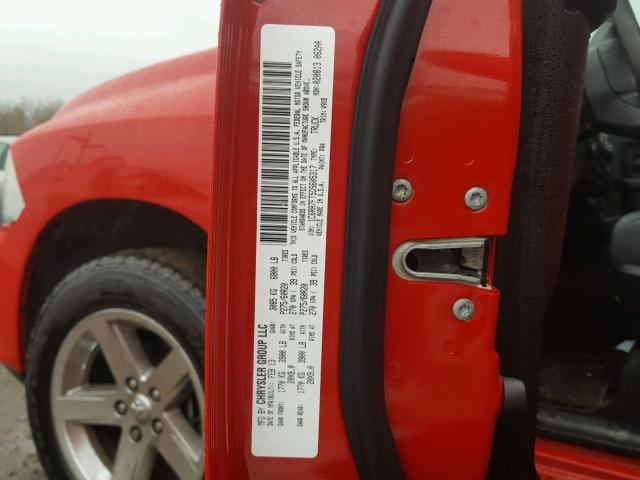 1C6RR7FT5DS605317 - 2013 RAM 1500 ST RED photo 10
