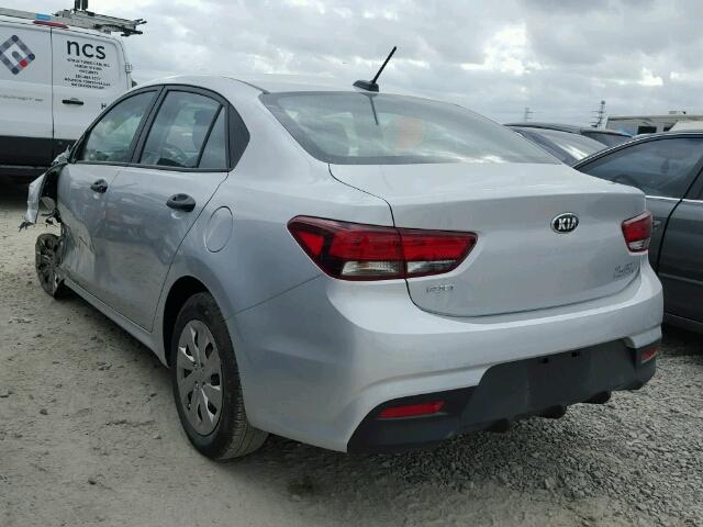 3KPA24AB7JE049730 - 2018 KIA RIO LX SILVER photo 3