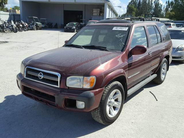 JN8DR09X12W651763 - 2002 NISSAN PATHFINDER MAROON photo 2