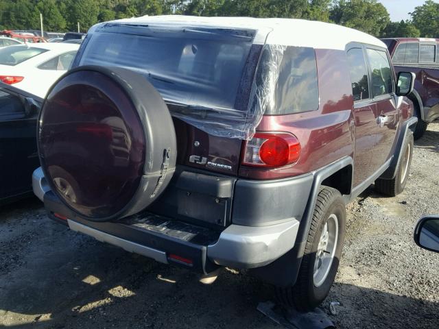 JTEZU11F270016808 - 2007 TOYOTA FJ CRUISER MAROON photo 4