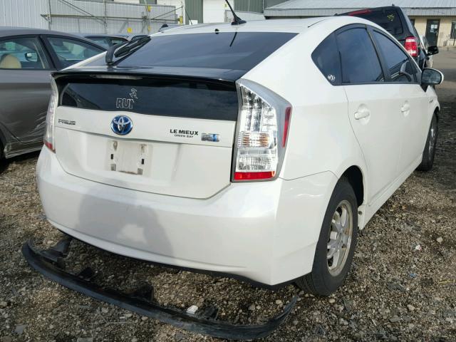 JTDKN3DU6A5015504 - 2010 TOYOTA PRIUS WHITE photo 4