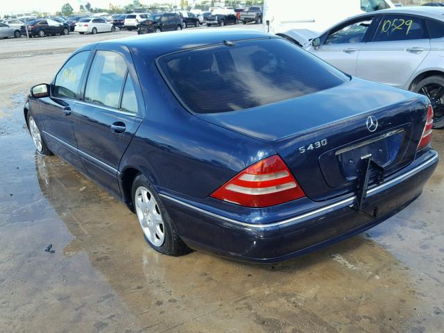 WDBNG70J6YA110378 - 2000 MERCEDES-BENZ S 430 BLUE photo 3