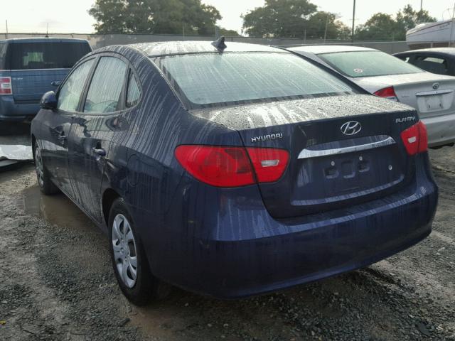 KMHDU4AD8AU922102 - 2010 HYUNDAI ELANTRA BL BLUE photo 3