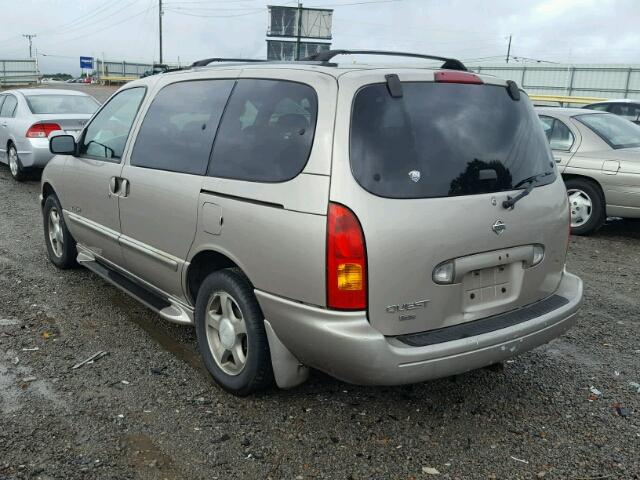 4N2XN11T9YD833618 - 2000 NISSAN QUEST SE TAN photo 3