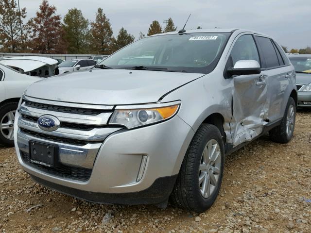 2FMDK3JC1DBE32764 - 2013 FORD EDGE SEL SILVER photo 2