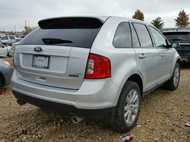 2FMDK3JC1DBE32764 - 2013 FORD EDGE SEL SILVER photo 4