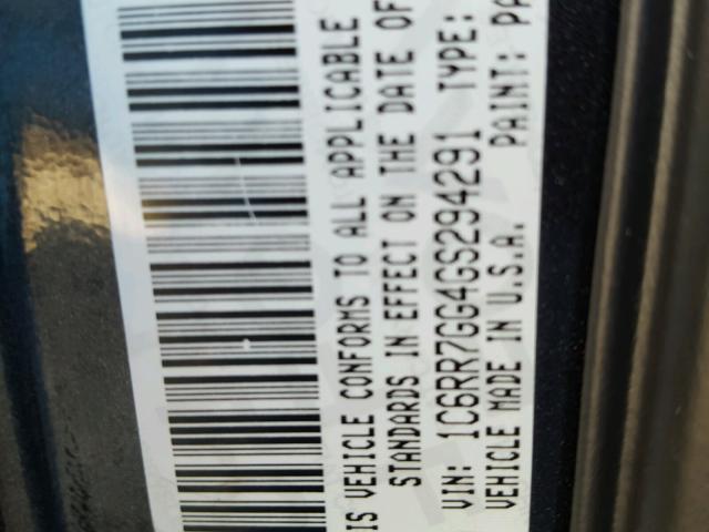 1C6RR7GG4GS294291 - 2016 RAM 1500 SLT BLUE photo 10