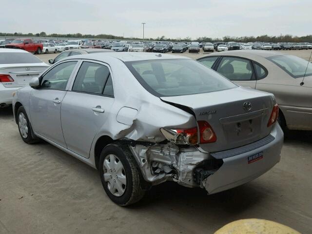 1NXBU40E29Z140357 - 2009 TOYOTA COROLLA BA SILVER photo 3