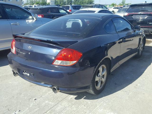 KMHHM65D46U206456 - 2006 HYUNDAI TIBURON GS BLUE photo 4