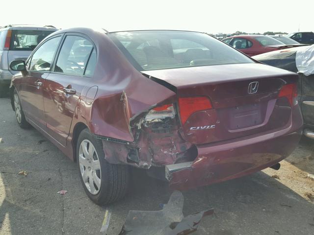 1HGFA16548L089471 - 2008 HONDA CIVIC RED photo 3