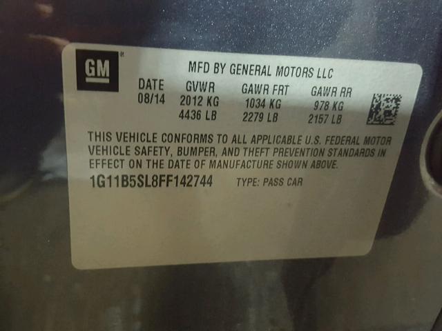 1G11B5SL8FF142744 - 2015 CHEVROLET MALIBU LS Mavi foto 10