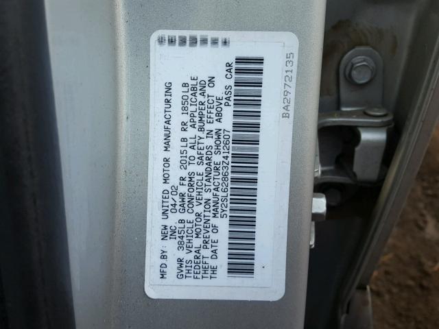 5Y2SL62863Z412607 - 2003 PONTIAC VIBE SILVER photo 10