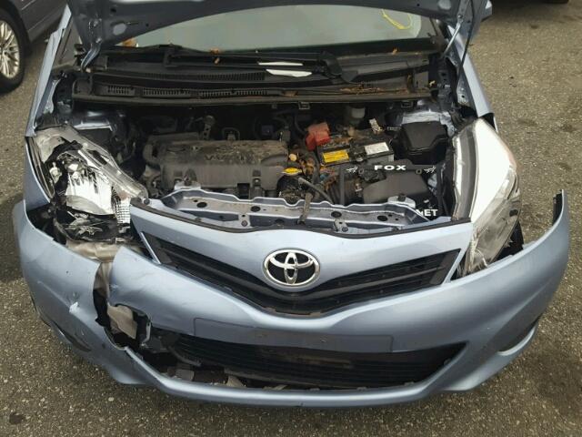 JTDKTUD34ED590540 - 2014 TOYOTA YARIS BLUE photo 7