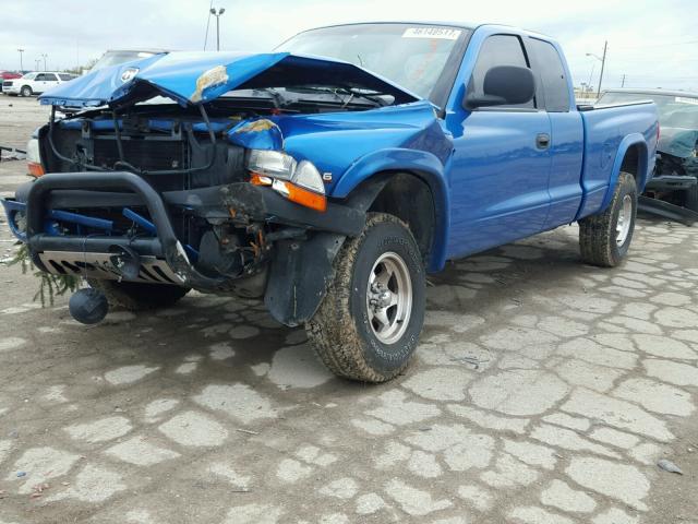 1B7GG22X6XS256612 - 1999 DODGE DAKOTA BLUE photo 2