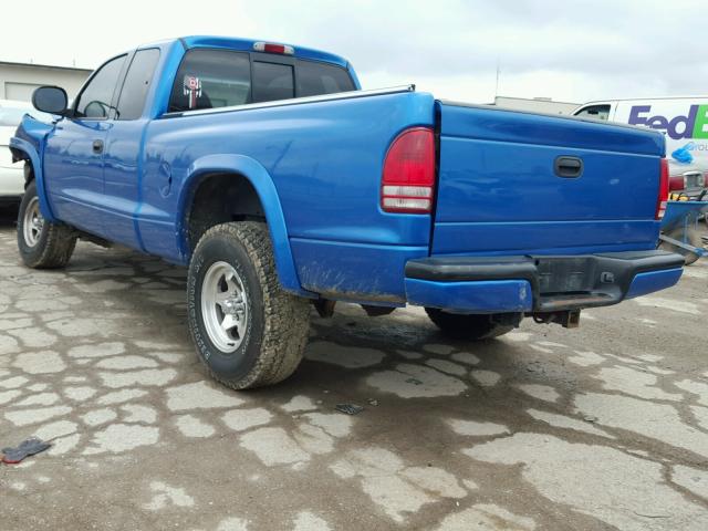 1B7GG22X6XS256612 - 1999 DODGE DAKOTA BLUE photo 3