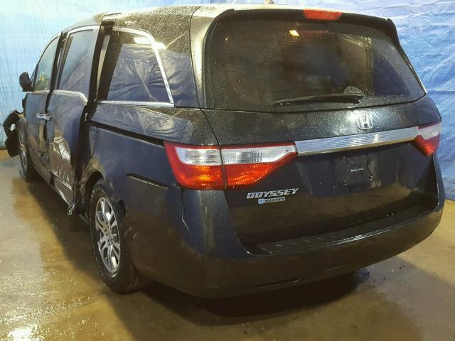 5FNRL5H62CB088169 - 2012 HONDA ODYSSEY EX BLUE photo 3