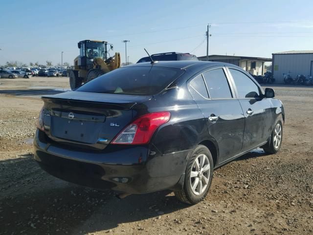 3N1CN7AP6CL848641 - 2012 NISSAN VERSA S BLACK photo 4