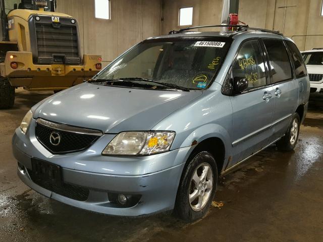 JM3LW28J820327289 - 2002 MAZDA MPV WAGON BLUE photo 2