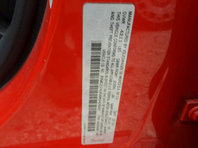 3VWDZ7AJ5BM342502 - 2011 VOLKSWAGEN JETTA RED photo 10